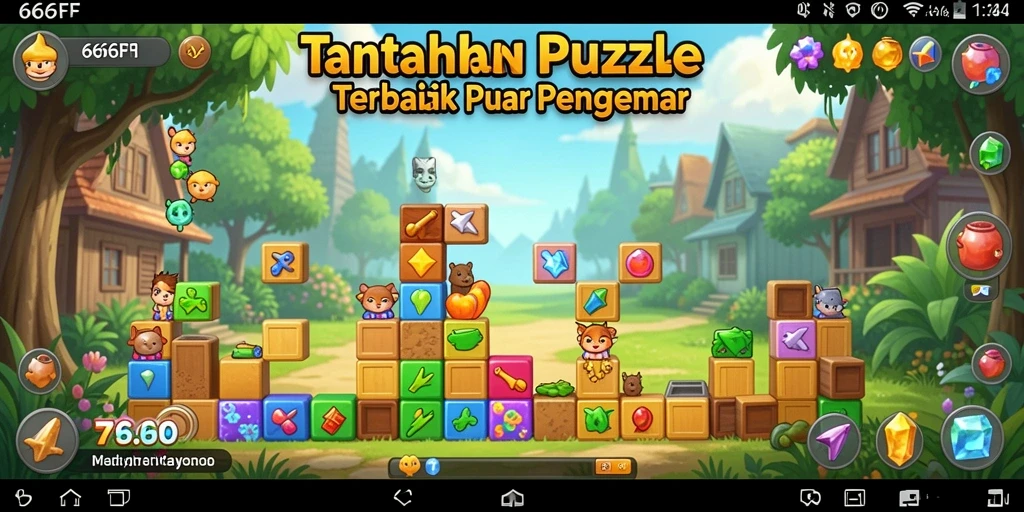 Screenshot gameplay 666FF menampilkan tantangan Puzzle yang seru dan menarik.