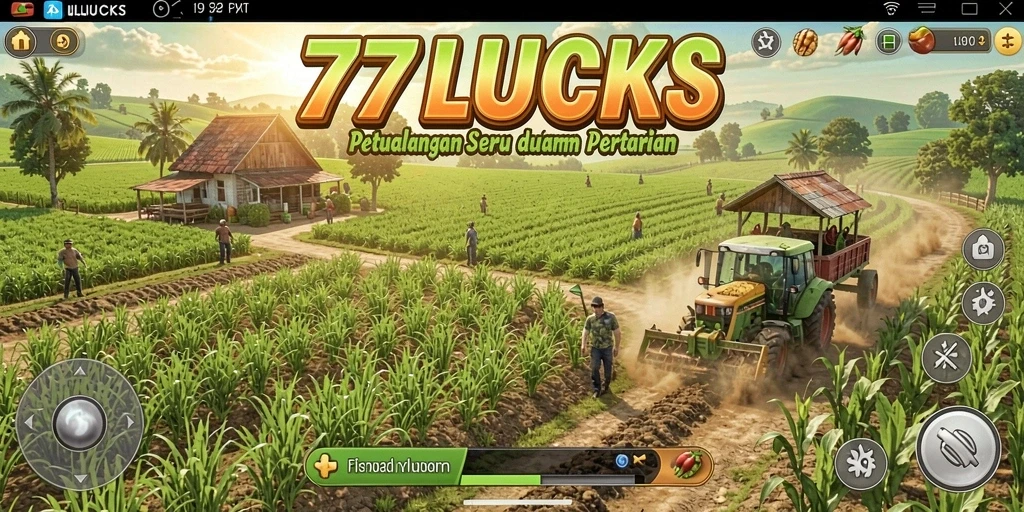 Tampilan gameplay Farming yang menarik dalam 77LUCKS.