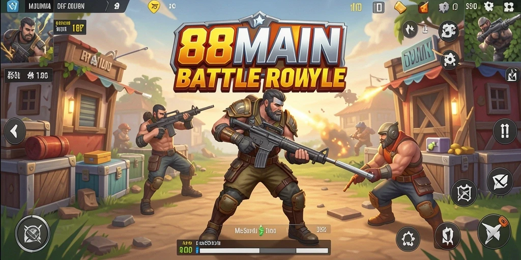 Gameplay Battle Royale 88MAIN yang penuh aksi dan strategi.