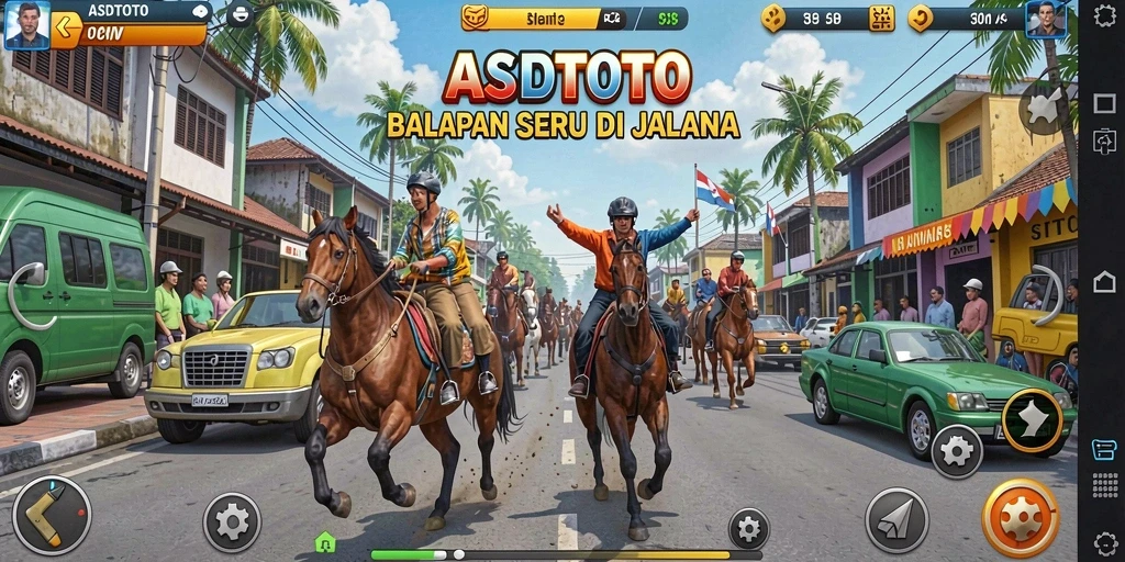 Screenshot utama ASDTOTO menampilkan aksi balap yang seru dan intens.