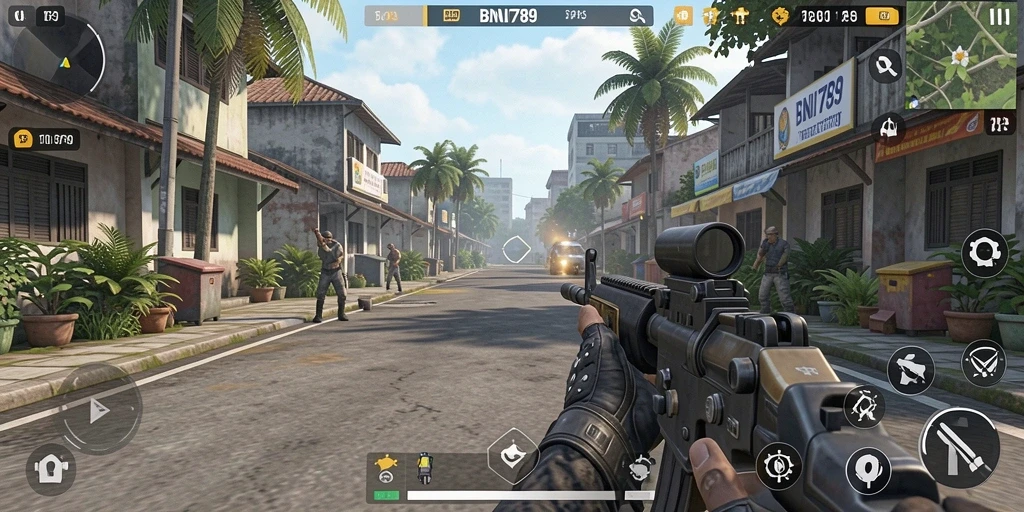 Tampilan gameplay seru BNI789 yang penuh aksi.