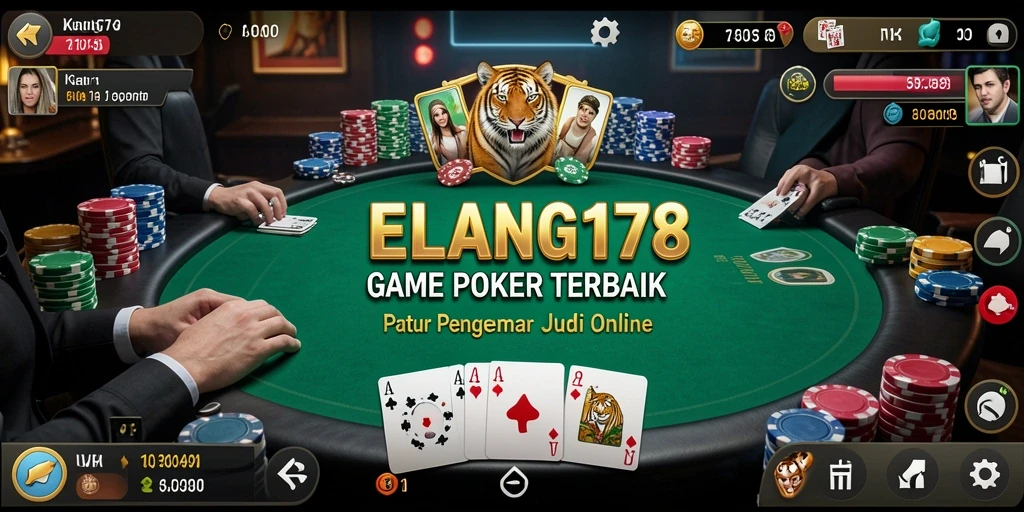 Tampilan gameplay menarik dari ELANG178 yang memukau dan penuh aksi poker.