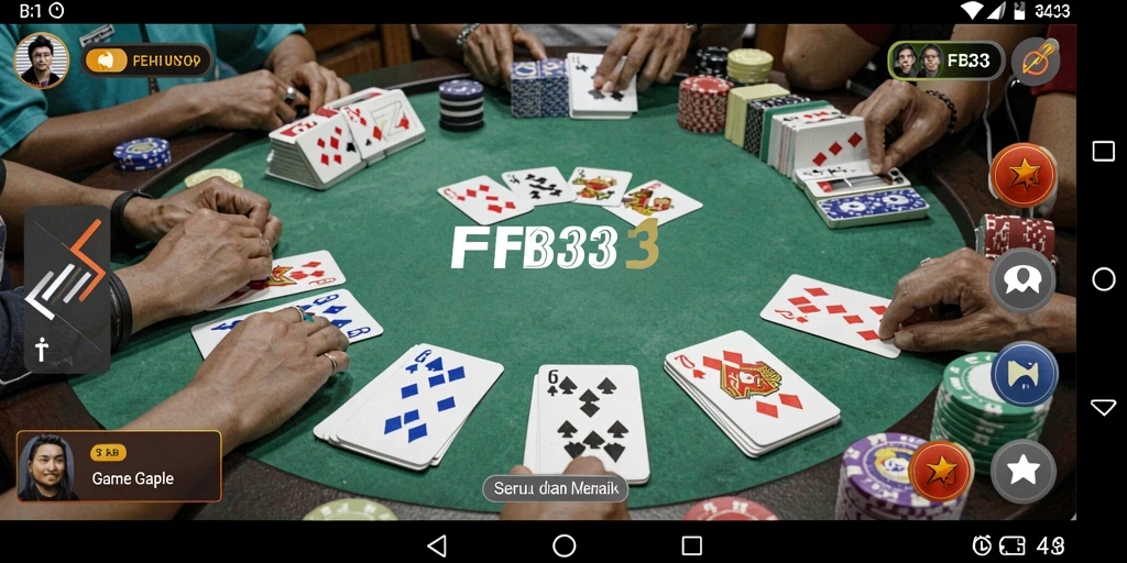 Screenshot game Gaple FB333 menampilkan aksi seru saat bermain.