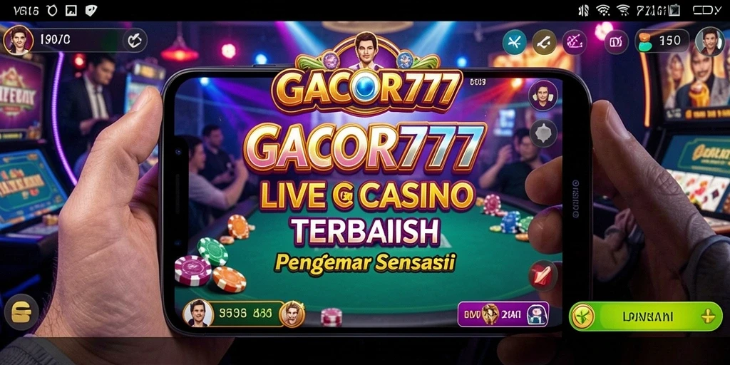 Screenshot utama GACOR777 menampilkan dealer nyata dan gameplay Live Casino yang menarik.