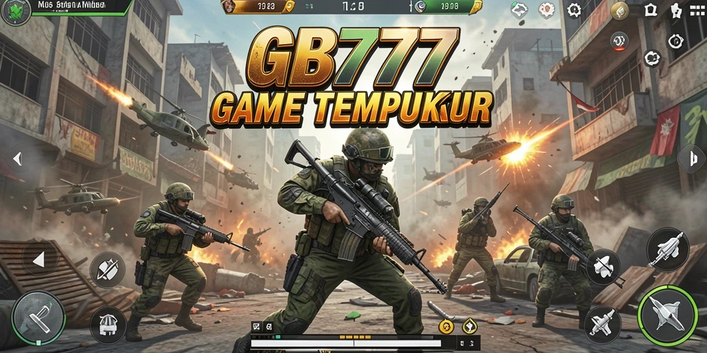 Tangkapan layar permainan GB777 menampilkan aksi mendebarkan di medan tempur TPS.