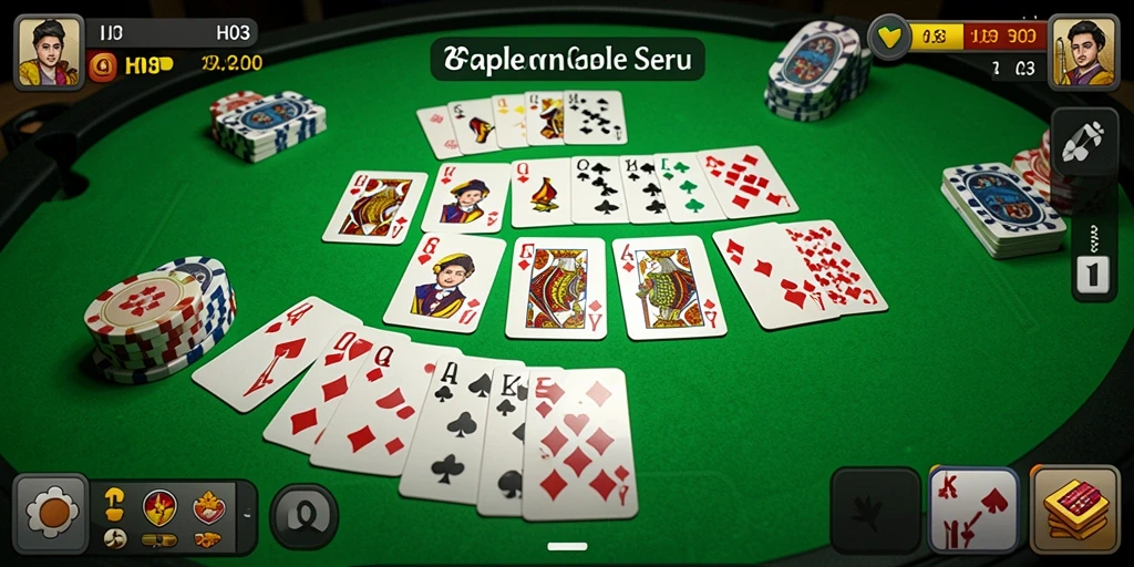 Screenshot H03 menunjukkan gameplay Gaple yang menarik dan interaktif.