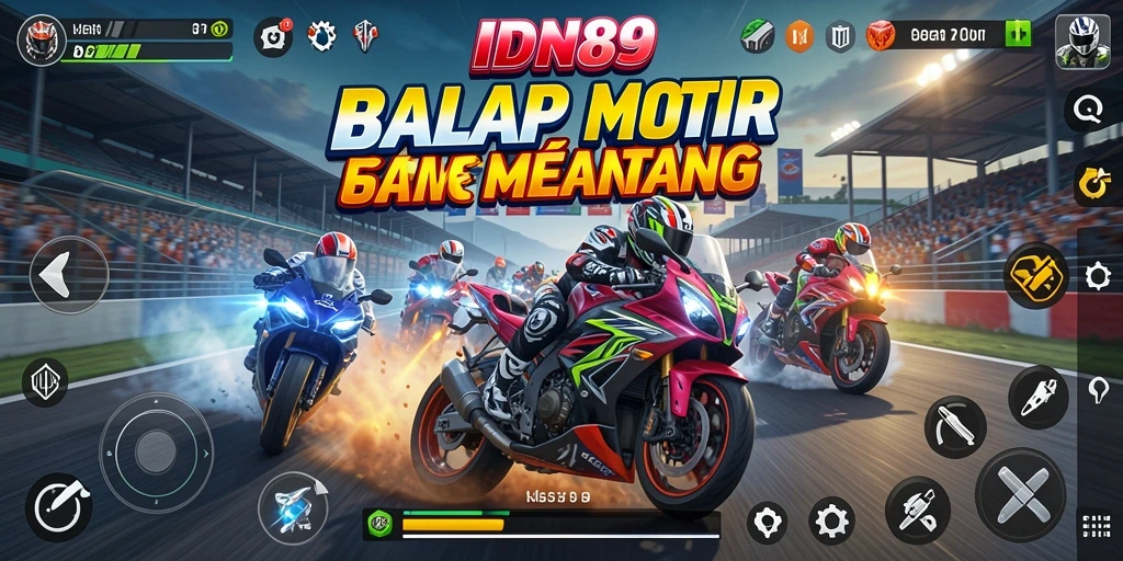 Tampilan seru dari balapan motor IDN89 yang mendebarkan.