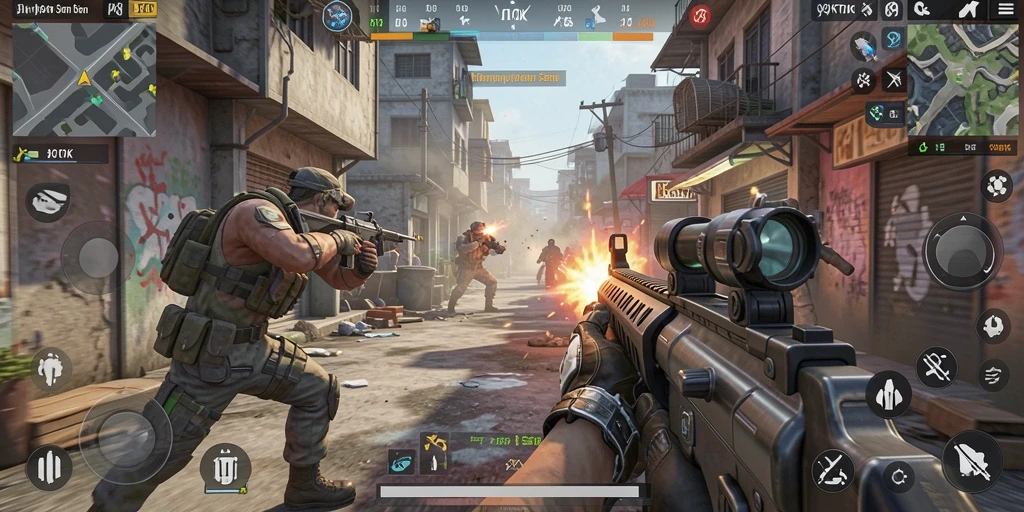 Tampilan gameplay seru dalam permainan FPS JKTOK.