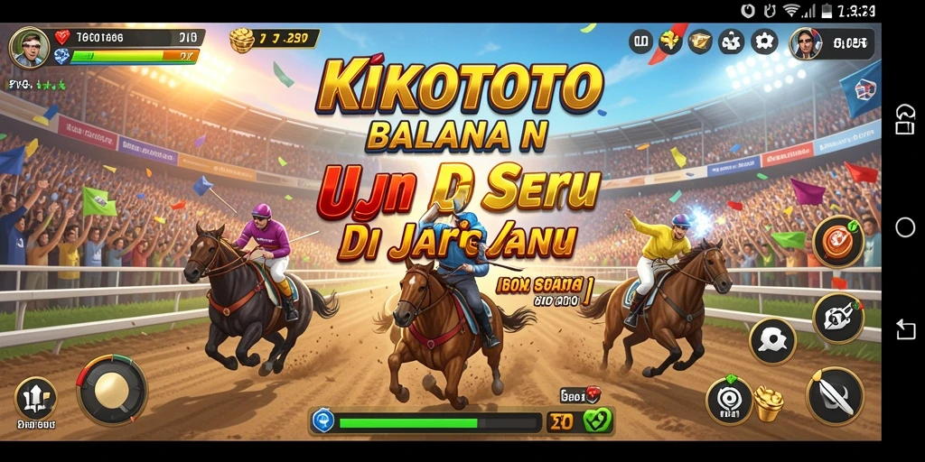 Screenshot KIKOTOTO menampilkan aksi balapan yang mendebarkan di lintasan.