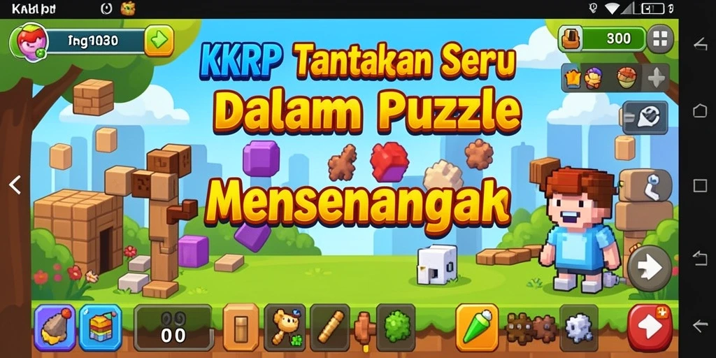 Tampilan gameplay KKRP dengan berbagai tantangan puzzle yang menarik.