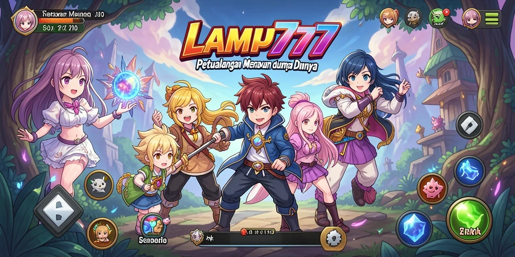 Tampilan gameplay yang memukau dan penuh warna dari LAMPU777.