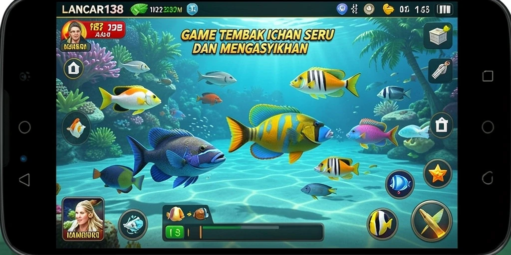 Screenshot gameplay LANCAR138 menampilkan aksi seru berburu ikan.