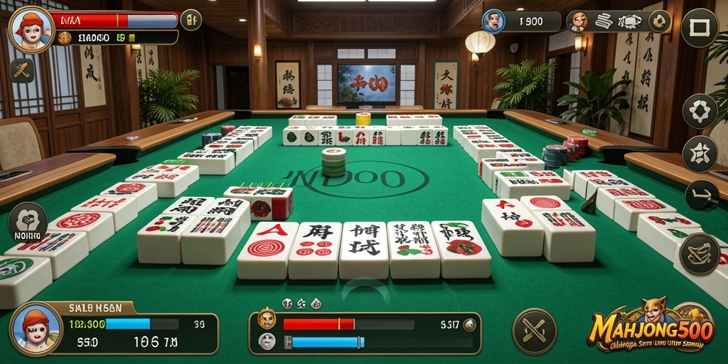 Tangkapan layar utama gameplay MAHJONG500 menunjukkan aksi seru dalam permainan olahraga.