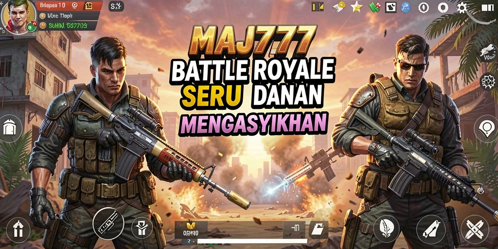 Gameplay intens dan seru dalam MAJ777 Battle Royale.