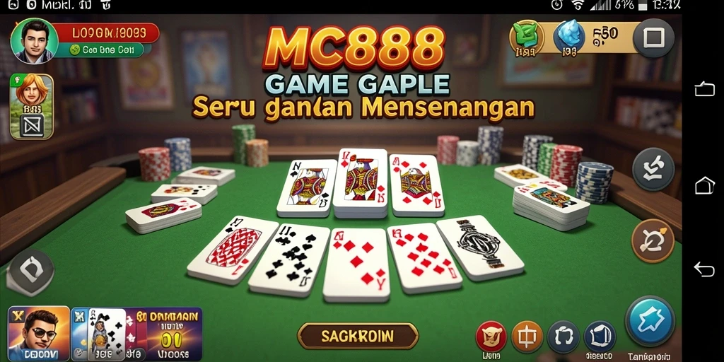Screenshot utama MC888 menampilkan gameplay Gaple yang seru.