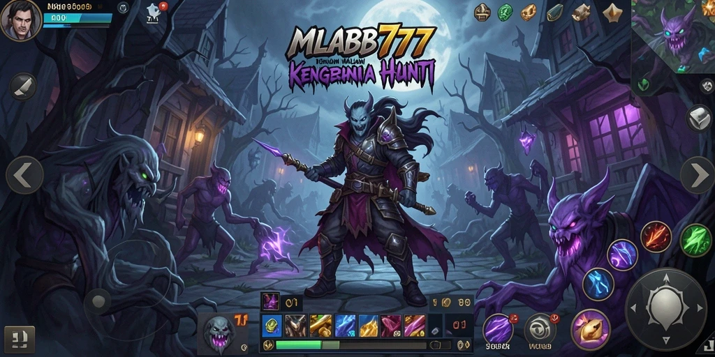 Tangkapan layar gameplay MLBB777 menampilkan adegan menegangkan dengan hantu mencekam.