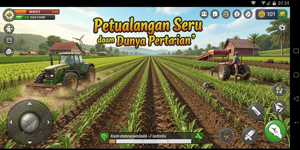 Gameplay REMI101 yang seru dengan aktivitas bertani yang mendalam.