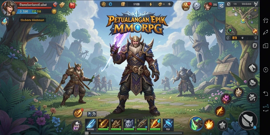 Screenshot RI188 menunjukkan pertempuran seru di dunia MMORPG.