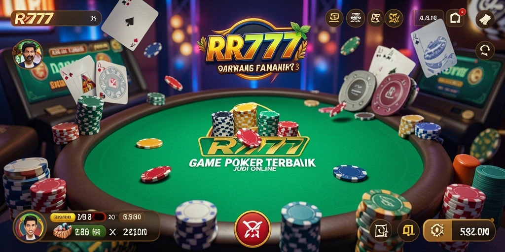 Tampilan gameplay mengasyikkan dengan pemain berinteraksi dalam Poker.