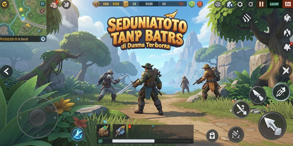 Screenshot gameplay SEDUNIATOTO yang menampilkan dunia terbuka yang luas.