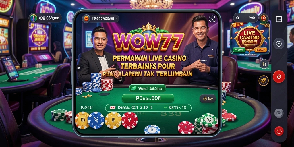 Tampilan menarik dari gameplay Live Casino WOW77 dengan dealer profesional.